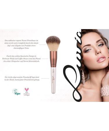 Premium Vegan Makeup Brush Set by Luvia | Includes Noble Holder & Satin Pocket | Limited Edition Coffee Matte Finish - Buy Online on GoSupps.com