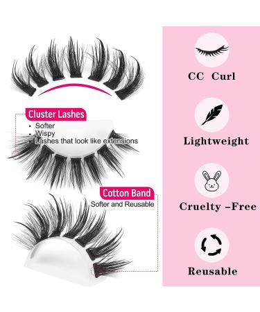 Fluffy Mink Manga Wet Look Eyelash Extension Kit - 98 Cluster Lashes | 8-16MM - Buy Online on GoSupps.com