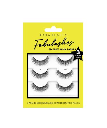 KARA BEAUTY FABULASHES 3 IDENTICAL PAIRS Multi-pack 3D Faux Mink False Eyelashes - Style KA3200 - Buy Online on GoSupps.com