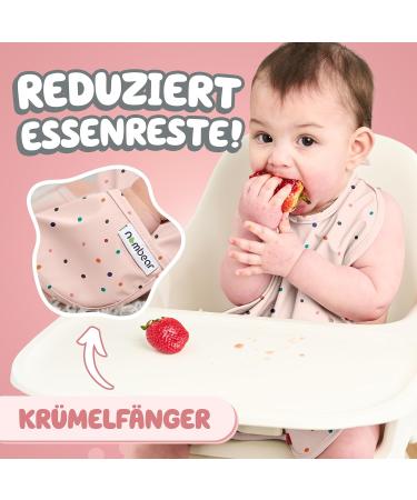 Nombear Sleek Waterproof Baby Bibs (6-12 Months) - 2-Pack Pink & Green Washable Sleeveless Bibs for Managed Weaning & Baby Meals - Buy Online on GoSupps.com