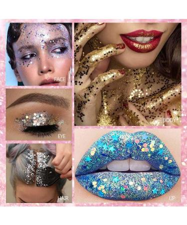  EONFAVE EONFAVE Roll-on - Glitter Body Gel - Glitter - For Face - Liquid Festival Accessory - Holographic Paint - Makeup for Halloween - Rave Party (05rose) - Buy Online on GoSupps.com