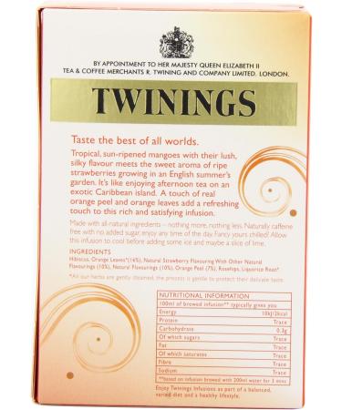  Twinings Twinings - Mango & Strawberry - Pack of 20 tea bags - 40g - Buy Online on GoSupps.com