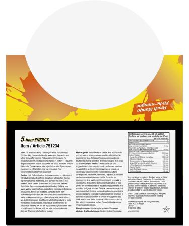 5-hour Energy - Extra Strength - Peach Mango - 1 box of 12 x 57ml bottles - Buy Online on GoSupps.com