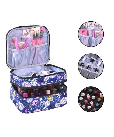 ZFZGFRCS Nail Polish Organizer - Double-layer Storage Bag for 30 Bottles, Flower Design, Portable Carrying Case with Handle - Buy Online on GoSupps.com