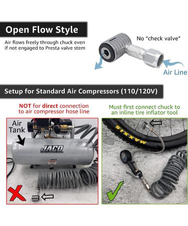 JACO Lightning XP Presta Air Chuck - 1/4 F-NPT | Quick-Connect Attachment for Bike Tire Inflators - Buy Online on GoSupps.com
