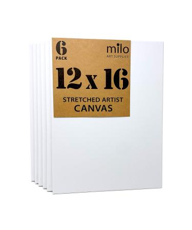 milo Stretched Artist Canvas | 36x48 inches | 2 Pack | 1.5” inch Thick  Gallery Profile | 15 oz Primed Large Canvases for Painting, Ready to Paint  Art