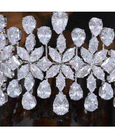 5A Cubic Zirconia Wedding Headband for Bride | Bridal Sweet 16 Party Hair Accessory - Silver HG0089 - Buy Online on GoSupps.com