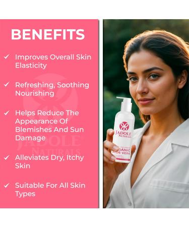 Buy Organic Aloe Vera Gel 8.4 oz - Perfect for Hair Face Dry Skin & Sunburn - International Shipping Available - Buy Online on GoSupps.com