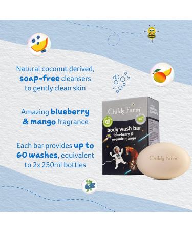 Childs Farm Kids Body Wash Bar 60g - Blueberry & Organic Mango - Buy Online on GoSupps.com