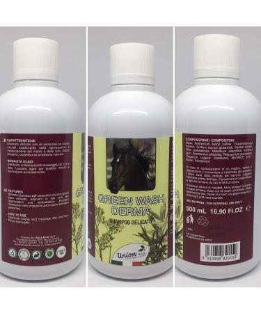 UNION B.I.O. SOLUZIONE NATURA Union Bio Green Wash Derma 500 ML Nourishing natural gentle horse shampoo with essential oils respects the skin's physiological pH moisturizing protective softening - Buy Online on GoSupps.com