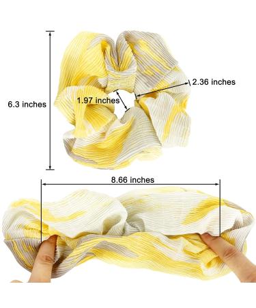 BETITETO Flower Chiffon Jumbo Scrunchies for Curly Hair - Pack of 4 | Abstract Pattern | Elastic Hair Ties for Women and Girls - Buy Online on GoSupps.com