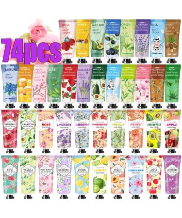 74 Pack Hand Cream Bulk for Women Gifts Mothers Day Gifts Travel Size Lotion Natural Fragrance Moisturizing Shea Butter Hand Lotion for Dry Hands Small Bulk Scented Lotion Stocking Stuffers Gift Basket Sets for Women Ch...