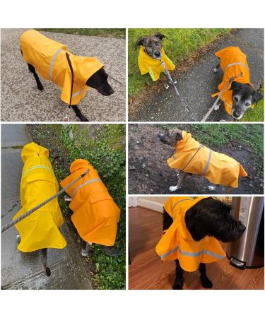 Buy Ocsoso Waterproof Dog Rain Jacket with Hood - Light Reflective Raincoat for Small & Medium Dogs - Premium Rain Protection (Orange S & M) - Buy Online on GoSupps.com