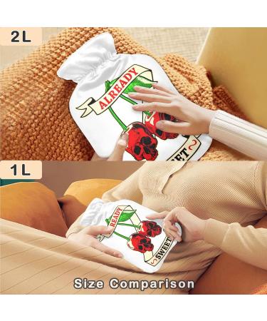 Naanle Cherry Skull Heat Bottle - 2L Transparent Hot Water Bottle for Bed Hand & Feet Warmer | Pain Relief & Cold Therapy - Buy Online on GoSupps.com