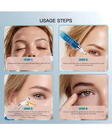 Caffeine Retinol Eye Cream Under Eye Cream and Eye Serum for Dark Circles Puffiness Eye Bags Wrinkles and Fine Lines with 360 Roller Massage Ball 0.5 fl oz / 15ml - Buy Online on GoSupps.com