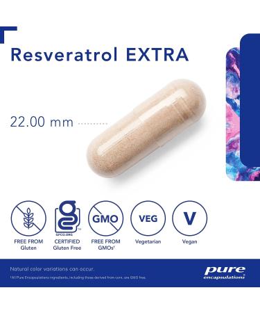 Pure Encapsulations Resveratrol EXTRA - 100 mg Trans-Resveratrol - For Healthy Cellular Function - Antioxidants Supplement - Non-GMO & Gluten Free - 60 Capsules - Buy Online on GoSupps.com