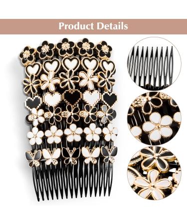 Amaxiu Rhinestone Hair Comb Set - 7pcs French Twist Flower Combs | Wedding Bridal Jewelry & Accessories for Women & Girls - Buy Online on GoSupps.com
