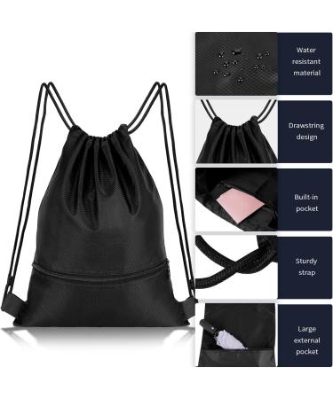 Jewan Adjustable Gym Bag - Black Sports Backpack with Cord for Men & Women | Perfect for Sports Travel School & Beach - Buy Online on GoSupps.com
