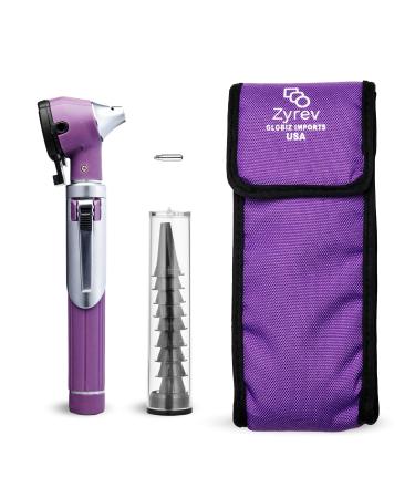 Zyrev ZetaLife Otoscope - Ear Scope with Light Ear Infection Detector Pocket Size in 10+ Colors! (Purple Color)