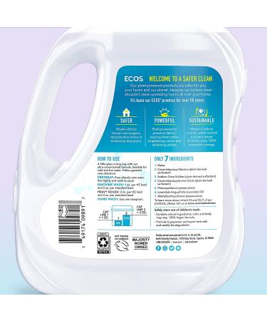Earth Friendly Products ECOS Hypoallergenic Liquid Laundry Detergent Lavender - 200 Loads, 100oz Bottle (Pack of 2) - Buy Online on GoSupps.com