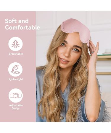Upgraded 3D Deep Contoured Sleep Mask for Men Women - Adjustable Strap Eye Cover for Travel Yoga Nap - Pink - Buy Online on GoSupps.com
