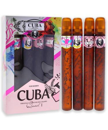 Cuba Cuba Quad I Women 4 Pc Gift Set 1.17oz Cuba Heartbreak EDP Spray 1.17oz Cuba La Vida EDP Spray 1.17oz Cuba Victory EDP Spray 1.17 - Buy Online on GoSupps.com