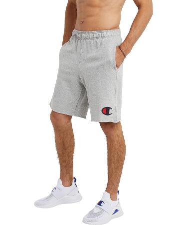 Champion Men's Powerblend Fleece Long Athletic Shorts - Oxford Gray - Buy Online on GoSupps.com
