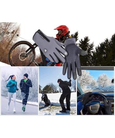 Winter Gloves for Men Women Water Resistant Keep Warm Touch Screen Gloves gray Large - Buy Online on GoSupps.com