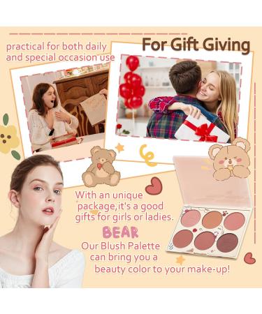 6 Colors Blush Contour Highlighter Makeup Powder Palette with Blush Brush Shimmer Facial Beauty Cosmetic Makeup Blushes Set Face Sculpting Bronzer Blusher Illuminator Palette for Cheek - Buy Online on GoSupps.com