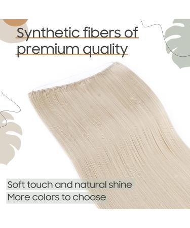 Secret Headband Wire Hair Extensions - Ombre Bleach Blonde 50cm Straight Rubber Band for Women - Buy Online on GoSupps.com