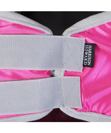 Harrison Howard CareMaster Pro Luminous Horse Fly Mask - UV Protection & Ear Protection in Pink for Thoroughbreds (M) - International Shipping Available - Buy Online on GoSupps.com