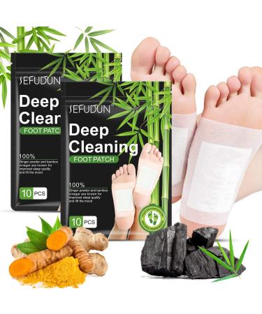 20PCS Detox Foot Pads, Foot Detox Pads to Remove Toxins, Cleansing Foot Pads, Natural Ginger Powder Bamboo Vinegar Foot Patches for Foot Care, Relieve Stress, Improve Sleep
