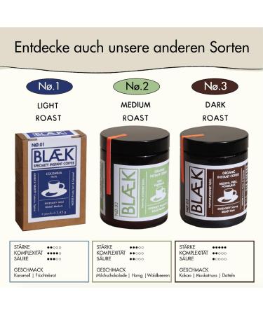 Bl k Specialty Instant Coffee No.1 Blonde Roast - Premium Colombian Arabica Sachets for Home Camping and Office | Acid-Poor & Mild | 1 Series Box - Buy Online on GoSupps.com