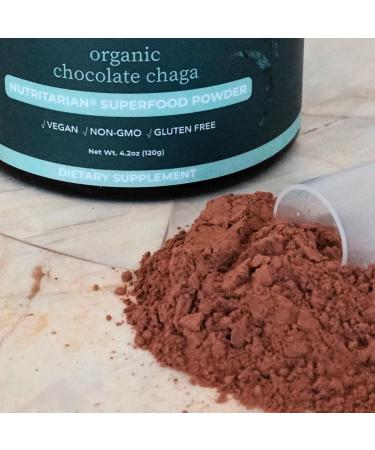 Dr. Fuhrman Chocolate Chaga Superfood Powder Organic Cocoa + Chaga Reishi Maca & Lucuma Vegan Gluten-Free Lightly Sweetened with Monk Fruit No Added Sugar 4.2 oz - Buy Online on GoSupps.com