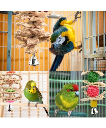 Onebarleycorn Budgie & Parrot Toy Set - 7 Wooden Bird Toys Swings & Canaries for Happy Pet Playtime - Buy Online on GoSupps.com