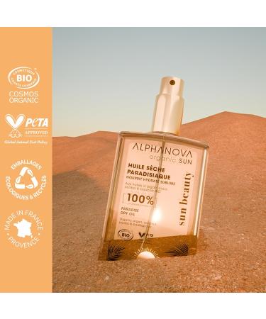  Alphanova ALPHANOVA HEALTH - Paradise Dry Oil ORGANIC SUN BEAUTY - certified Organic - 100% natural - eco-friendly - Monoi fragrance - 100ml - Buy Online on GoSupps.com