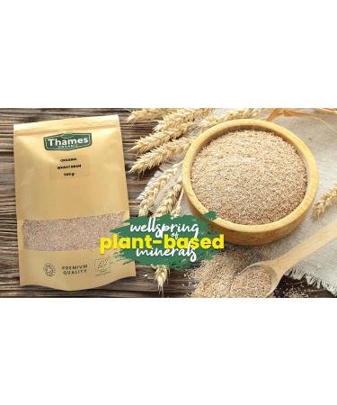 Certified Organic Wheat Bran 600g - Raw Vegan, GMO Free - Ideal for Baking & Smoothies - Thames Organic - Buy Online on GoSupps.com