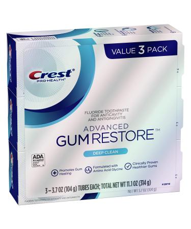 Crest Pro-Health Advanced Gum Restore Toothpaste, Deep Clean 3.7 Oz (Pack of 3)
