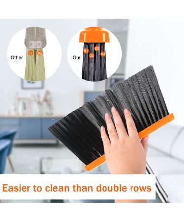 Upright Broom and Dustpan Set with Long Handle | Grey and Orange Cleaning Supplies for Home, Office, Kitchen | Pet Hair and Wood Floor Sweeping Combo - Buy Online on GoSupps.com