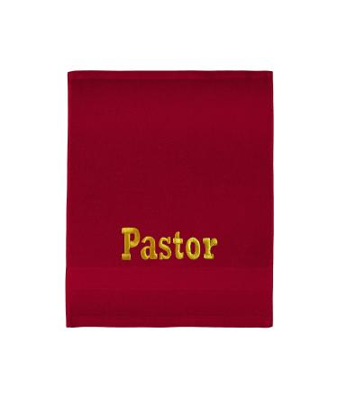 H.F. Clergy Towel for Pastors Appreciation Gift (Burgundy/Gold)