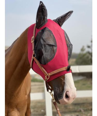 TGW RIDING Fly Mask for Horses | Super Comfort & Elasticity with Ears | Size L Burgundy - Best Fly Mask for Ultimate Horse Protection - Buy Online on GoSupps.com