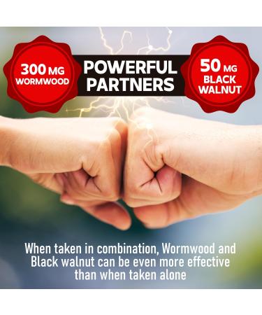 DEDICAD Wormwood Capsules - 12 Herbs Blended Black Walnut, Cloves, Ginger, Turmeric, Cinnamon, Apple, Quassia - 2 Packs 50 Capsules - Buy Online on GoSupps.com