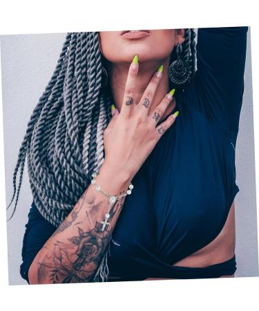 ABOOFAN 10pcs Gold Decor Wrist Bands Women Wrist Jewelry Beaded Bracelets Beaded Jewelry Bracelets for Women Cross Bracelets Cross Bracelet for Women Miss Charm Accessories Acrylic Silver 13X1.5cm - Buy Online on GoSupps.com