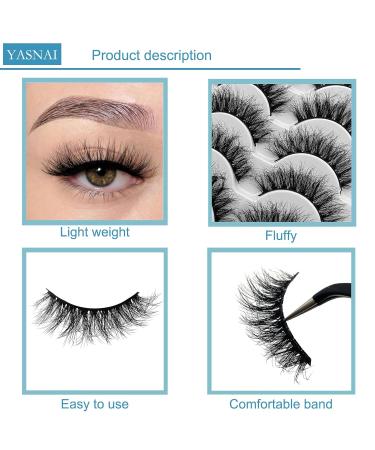 Yasnai 9D Wispy Cat Eye False Eyelashes | Fluffy Faux Mink Lashes | 14 Pairs Pack | Natural Wispy Look | 17mm | Shop Now! - Buy Online on GoSupps.com