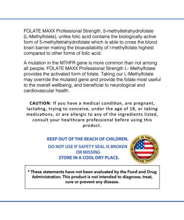 FolateMaxx 7.5mg L-Methylfolate Professional Grade | 90 Capsules (Pack of 1) - Buy Online on GoSupps.com