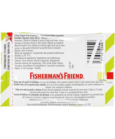 Fisherman's Friend Sugar Free Citrus - 8 Packs - Buy Online on GoSupps.com