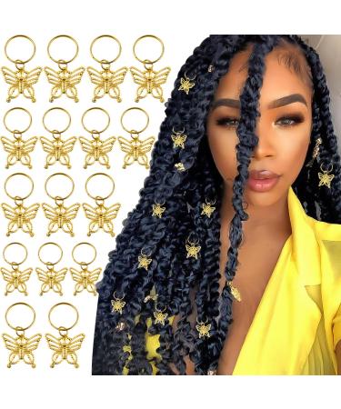 NAISKA 20Pcs Gold Butterfly Hair Braid Clips Dreadlock Accessories Colorful  Butterfly Pendant Charms Pearl Hair Accessories Star Braid Beads Clips  Cuffs Rings Crystal Rhinestone Hair Jewelry Gifts for Women Teen Girls