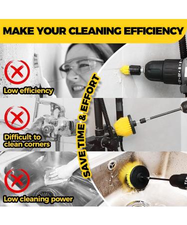 Holikme 11-Piece Drill Brush Set | Power Scrubber & Scouring Pads for Bathroom Floor Tub Shower Grout Tile Cleaning International Shipping Available - Buy Online on GoSupps.com