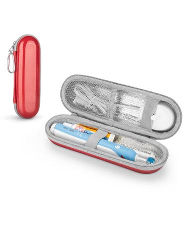 Case for Braun Oral B Smart Series 4/5 4500/4000W Pro 2 2500/Fairywill Sonic/Philips Sonicare Electric Toothbrush with Accessories Storage Portable Hard Case Travel Protective Cover(Coral red)