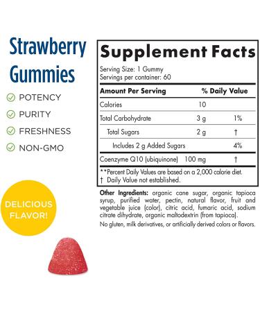 Nordic Naturals CoQ10 Gummies - Strawberry 100mg | 60 Count for Heart Health - Buy Online on GoSupps.com